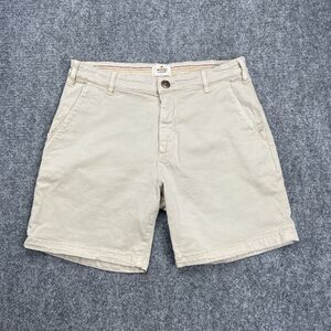 Marine Layer Walk Shorts Mens 34 Stretch Organic Cotton Blend Khaki 7" Inseam